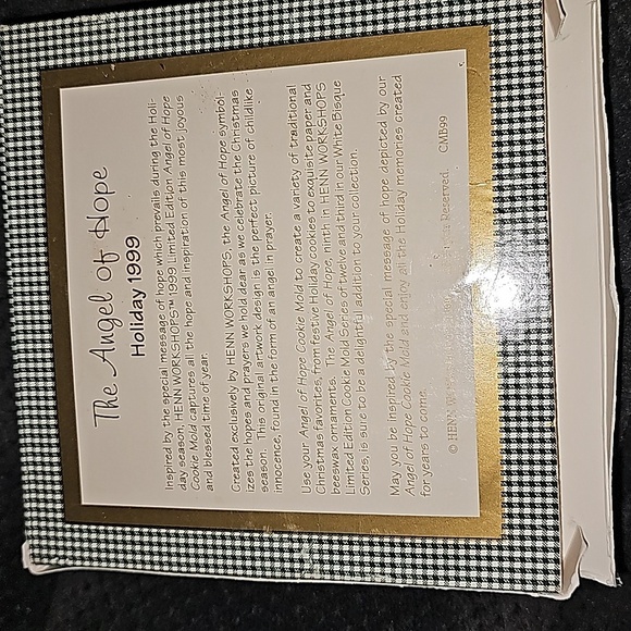 Henn Workshops Xmas 1999  "The Angel Of Hope" Limited Edition Cookie Mold - Picture 2 of 5